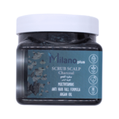 MILANO PLUS - Charcoal Multivitamins Scrub Scalp  Anti Hair Fall Formula Argan Oil - 400Ml