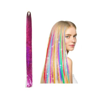 Colorful Fairy Tinsel Hair Extensions - PINK
