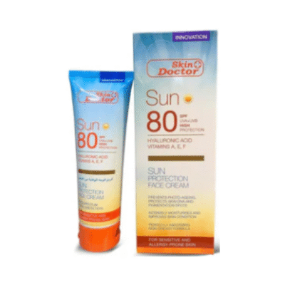 SKIN DOCTOR -  Sun Spf 80 Hyaluronic Acid Vitamins A,E,F Sun Protection Face Cream -125ml