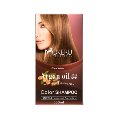 MOKERU - Professional Argan Oil Hair Dye Color Shampoo - Brown - 500ML